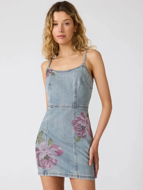 Steve Madden Dresses & Skirts - Steve Madden Denim Rhinestone Dress